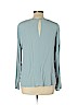 H&M 100% Viscose Blue Long Sleeve Blouse Size 12 - photo 2