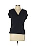 Ann Taylor Factory Black Short Sleeve Top Size L (petite) - photo 1