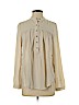 H&M 100% Polyester Tan Long Sleeve Blouse Size 4 - photo 1