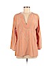 BCBGMAXAZRIA 100% Silk Tan 3/4 Sleeve Silk Top Size M - photo 1