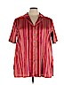 Avenue 100% Silk Red Short Sleeve Button-Down Shirt Size 26 - 28 Plus - photo 1