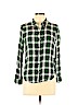 H&M 100% Viscose Green Long Sleeve Button-Down Shirt Size 10 - photo 1