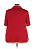 Joanna 100% Polyester Red Short Sleeve Button-Down Shirt Size 3X - photo 2
