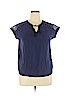 St. John's Bay 100% Rayon Blue Short Sleeve Blouse Size XL - photo 1