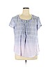 Laura Scott 100% Rayon Purple Short Sleeve Blouse Size XL - photo 1
