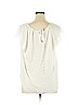 LC Lauren Conrad 100% Polyester White Short Sleeve Blouse Size XL - photo 2