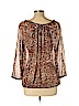 Lucky Brand 100% Polyester Brown 3/4 Sleeve Blouse Size L - photo 2