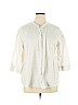Eileen Fisher 100% Cotton White 3/4 Sleeve Button-Down Shirt Size L - photo 1