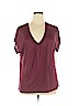 Sejour 100% Rayon Burgundy Short Sleeve Top Size 1X - photo 1