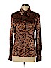 St. John Brown Long Sleeve Silk Top Size 10 - photo 1