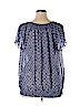 Liz Claiborne 100% Polyester Blue Short Sleeve Blouse Size 1X - photo 2
