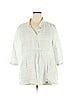 Poetry 100% Linen White 3/4 Sleeve Blouse Size 14 - photo 1