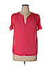 19 Cooper 100% Polyester Pink Short Sleeve Blouse Size XL - photo 1
