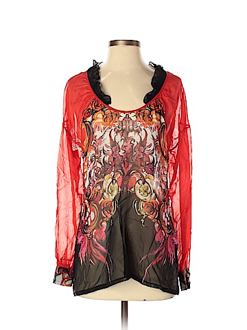 Roberto Cavalli Long Sleeve Silk Top (view 1)