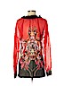 Roberto Cavalli 100% Silk Red Long Sleeve Silk Top Size EU (IT) 40 / US 4 - photo 2