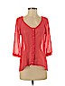 Lush 100% Polyester Red 3/4 Sleeve Blouse Size XS - photo 1