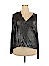 American Glamour by Badgley Mischka Silver Long Sleeve Top Size 2X - photo 1