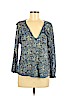 Lucky Brand Blue 3/4 Sleeve Top Size M - photo 1