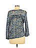 Lucky Brand Blue 3/4 Sleeve Top Size M - photo 2
