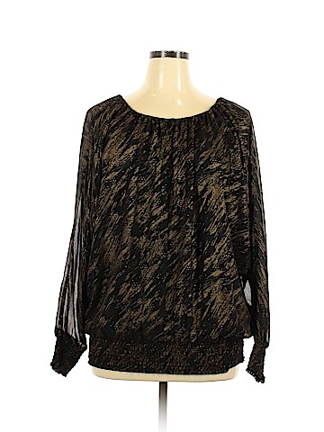 American Glamour by Badgley Mischka Long Sleeve Blouse (view 1)