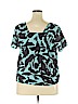 ELOQUII Blue Short Sleeve Blouse Size 18 - photo 2