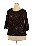 Elementz Brown Long Sleeve Top Size 2X - photo 1