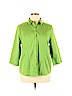 Chico's 100% Cotton Green 3/4 Sleeve Button-Down Shirt Size XL (3) - photo 1