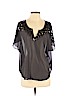 Express 100% Polyester Gray Short Sleeve Blouse Size S (petite) - photo 1