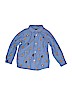The Children's Place 100% Cotton Solid Blue Long Sleeve Button-Down Shirt Size 4T - photo 1
