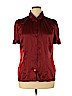 Worthington 100% Polyester Burgundy Short Sleeve Blouse Size XL - photo 1