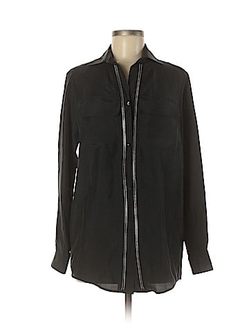 McQ Alexander McQueen Long Sleeve Silk Top (view 1)