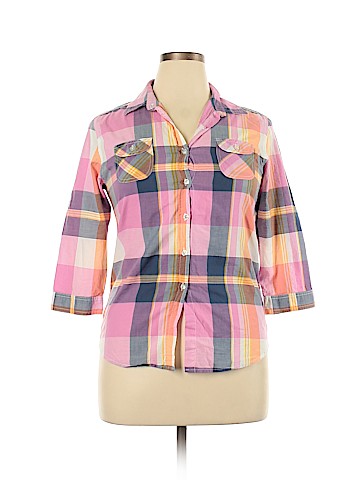 Hang Ten 3/4 Sleeve Button-Down Shirt (view 1)