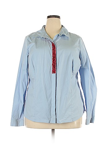 ELOQUII Long Sleeve Button-Down Shirt (view 1)