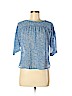 Ann Taylor LOFT 100% Polyester Blue Short Sleeve Blouse Size XS (petite) - photo 1