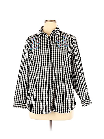 ELOQUII Long Sleeve Button-Down Shirt (view 1)