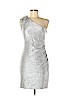 Max and Cleo 100% Polyester Silver Cocktail Dress Size 4 - photo 1