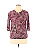 T-C Fashion 100% Polyester Burgundy 3/4 Sleeve Top Size XL - photo 1