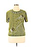 T-C Fashion 100% Polyester Green Short Sleeve Top Size XL - photo 1