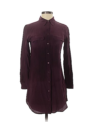 Equipment Long Sleeve Silk Top (view 1)