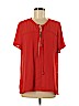 MICHAEL Michael Kors 100% Polyester Orange Short Sleeve Blouse Size 8 - photo 1