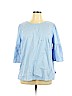 ELOQUII Blue Long Sleeve Blouse Size 14 - photo 1