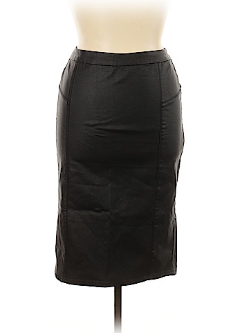 FASHION TO FIGURE Faux Leather Skirt (view 1)