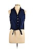 Forever 21 100% Cotton Blue Sleeveless Button-Down Shirt Size L - photo 1