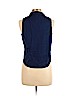 Forever 21 100% Cotton Blue Sleeveless Button-Down Shirt Size L - photo 2