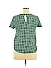 H&M 100% Viscose Green Short Sleeve Blouse Size 14 - photo 2