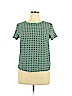 H&M 100% Viscose Green Short Sleeve Blouse Size 14 - photo 1