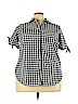 Roaman's 100% Cotton Black Short Sleeve Button-Down Shirt Size 20 - photo 1