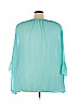 GIDDY UP GLAMOUR 100% Polyester Blue 3/4 Sleeve Blouse Size 3X - photo 2