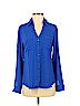 Express 100% Polyester Blue Long Sleeve Blouse Size S (petite) - photo 1