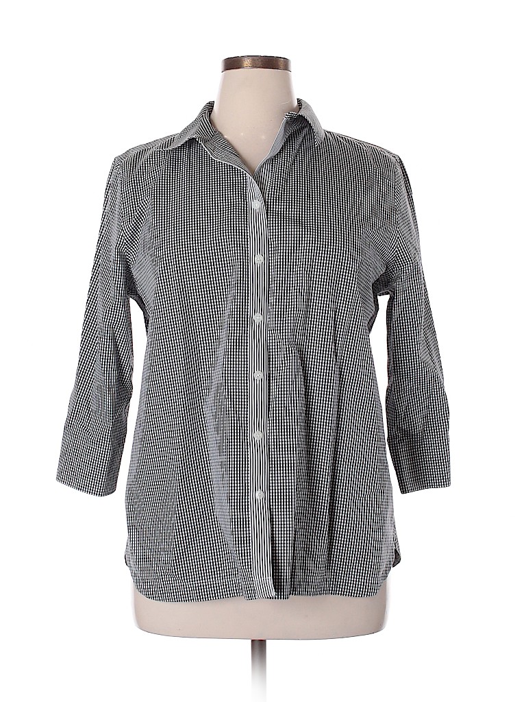 Chico's 100% Cotton White Long Sleeve Button-Down Shirt Size XL (3) - photo 1